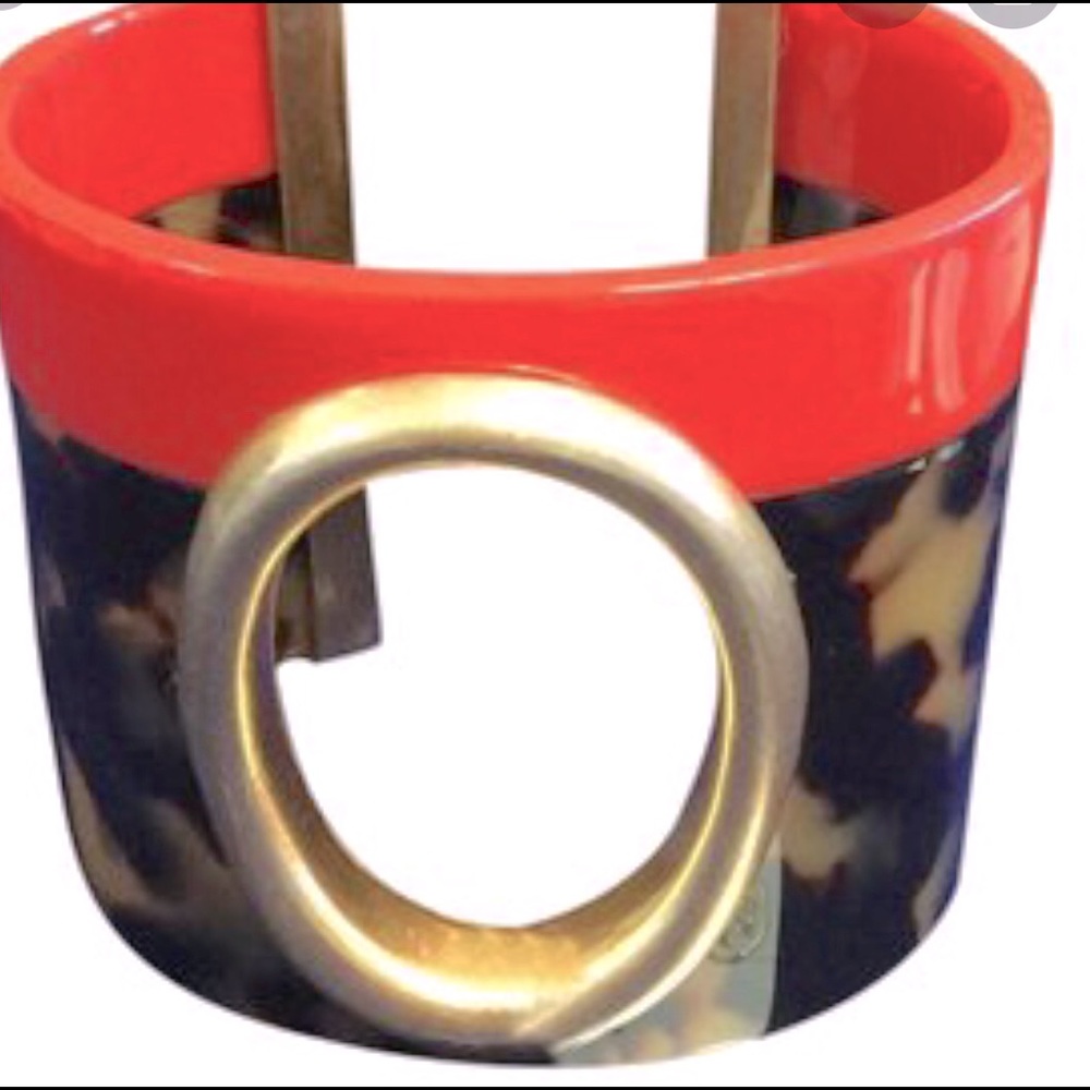 Tory Burch Brown Gold Red Leopard